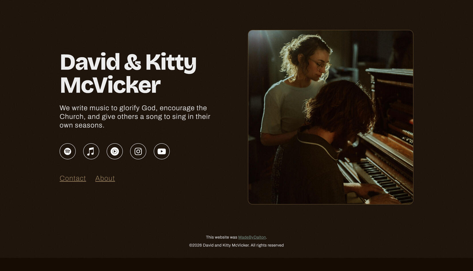 David and Kitty McVicker Music — Carrd Website Design & Build